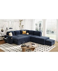 Streamdale Furniture Plush and Practical Expansive 6-Seat L-Shaped Sofa with Storage & Charging