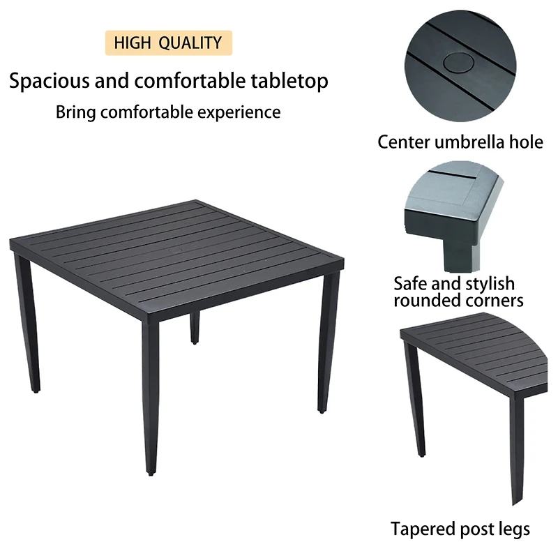 Streamdale Ember Black Minimalist Aluminum End Table with Rounded Corners