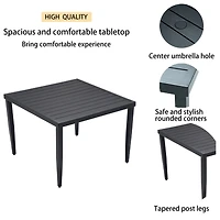 Streamdale Ember Black Minimalist Aluminum End Table with Rounded Corners