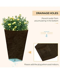 Elegant Stackable Wood-Look Outdoor Planters (Set of 3)