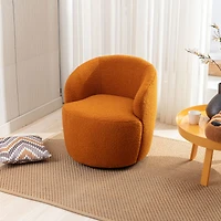 Streamdale Teddy Swivel Barrel Armchair with Metal Ring, Dark