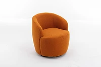 Streamdale Teddy Swivel Barrel Armchair with Metal Ring, Dark