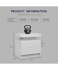 Streamdale Adjustable Led Nightstand with Shelf and Drawers