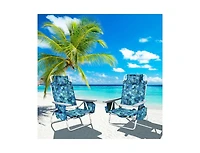 Slickblue 4-Pack 5-Position Outdoor Folding Backpack Beach Reclining Chair with Pillow