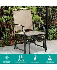 Costway Patio Swing Single Glider Chair Rocking Seating Steel Frame Garden