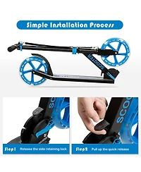 Folding Sports Kick Scooter w/Led Wheels for Kids Teens