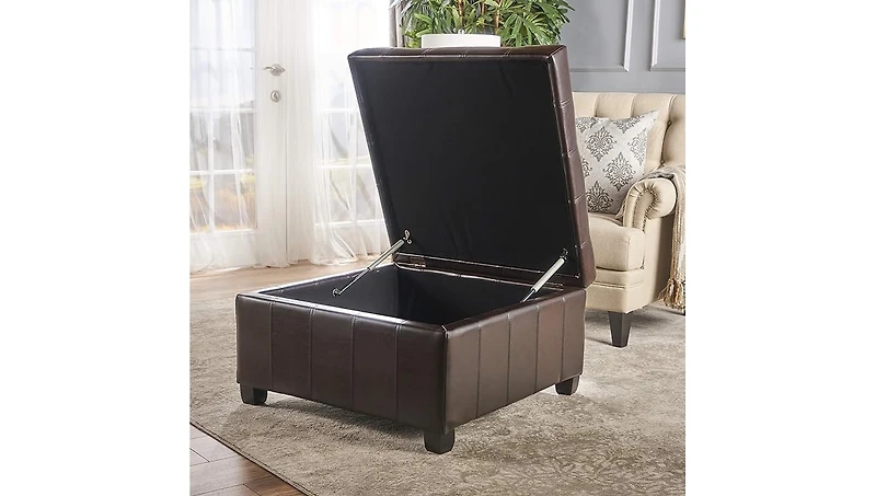 Streamdale Furniture Plush Upholstered Tufted Ottoman with Hidden Storage