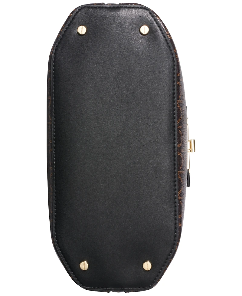 Calvin Klein Becky Signature Convertible Turnlock Dome Satchel
