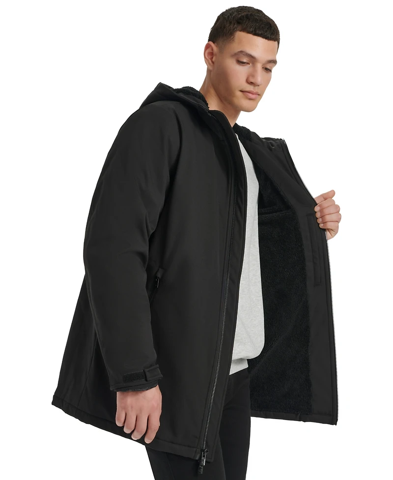 Champion Men's Performance Hooded, Faux Sherpa-Lined Peacoat Jacket
