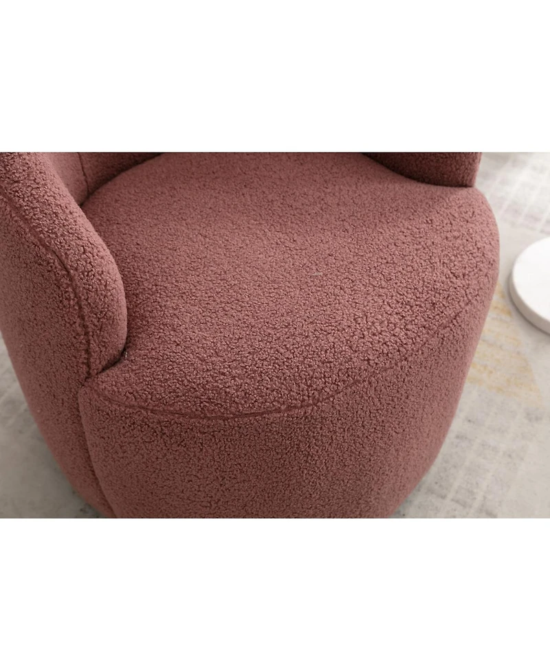 Streamdale Swivel Accent Barrel Chair with Metal Ring