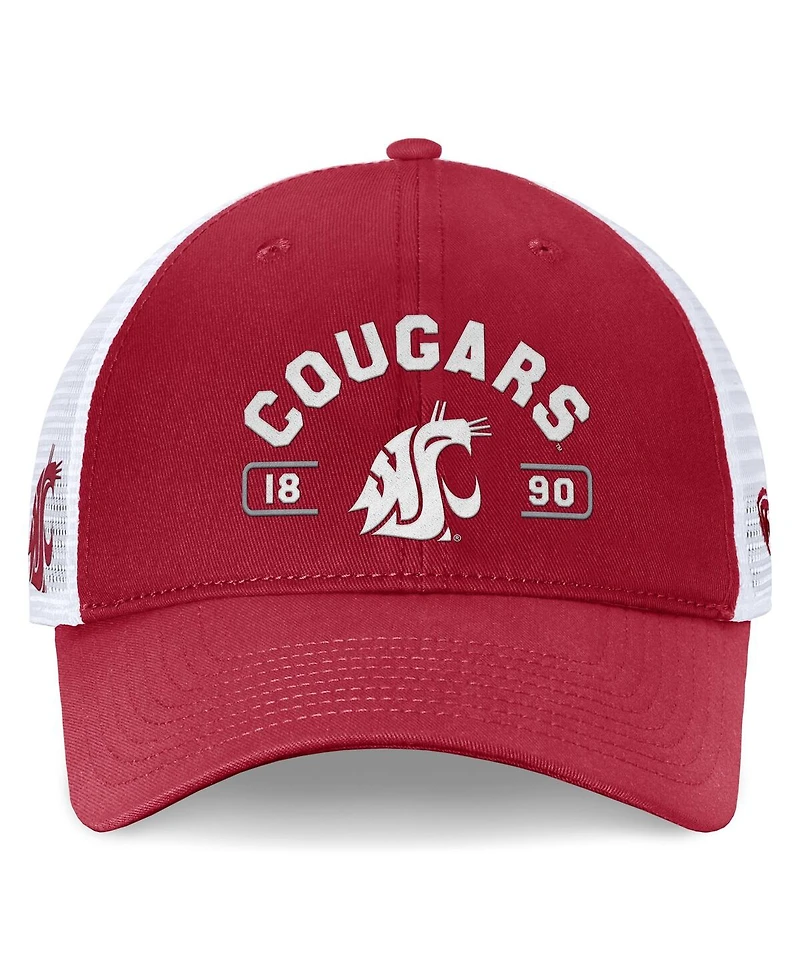 Top of the World Men's Crimson/White Washington State Cougars Free Kick Trucker Adjustable Hat