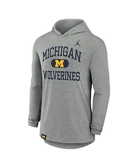 Jordan Men's Heather Gray Michigan Wolverines Blitz Hoodie Long Sleeve T-Shirt