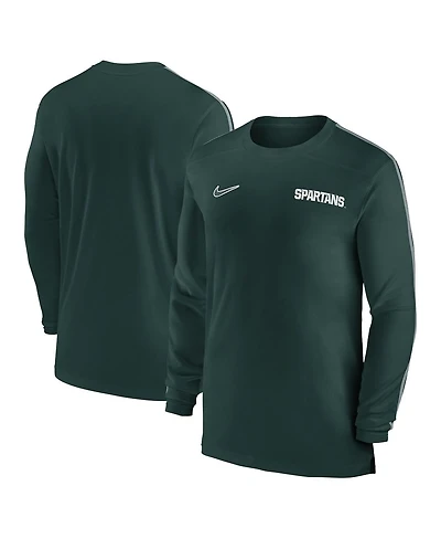 Nike Men's Michigan State Spartans 2024 Sideline Coach Uv Performance Long Sleeve T-Shirt