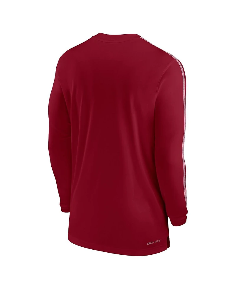 Nike Men's Alabama Crimson Tide 2024 Sideline Coach Uv Performance Long Sleeve T-Shirt