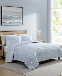 Nautica Coleridge Stripe Reversible 3 Piece Quilt Set