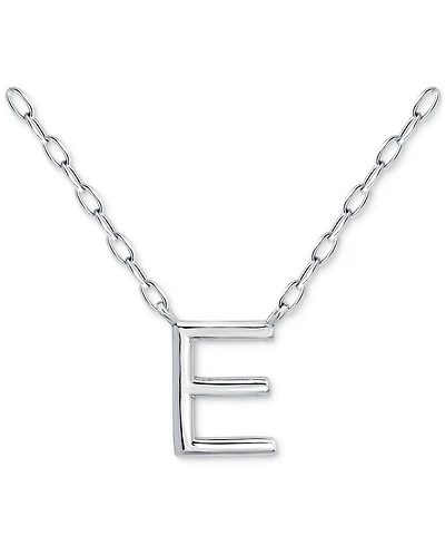 Giani Bernini Initial E Pendant Necklace in Sterling Silver, 16" + 2" extender, Created for Macy's