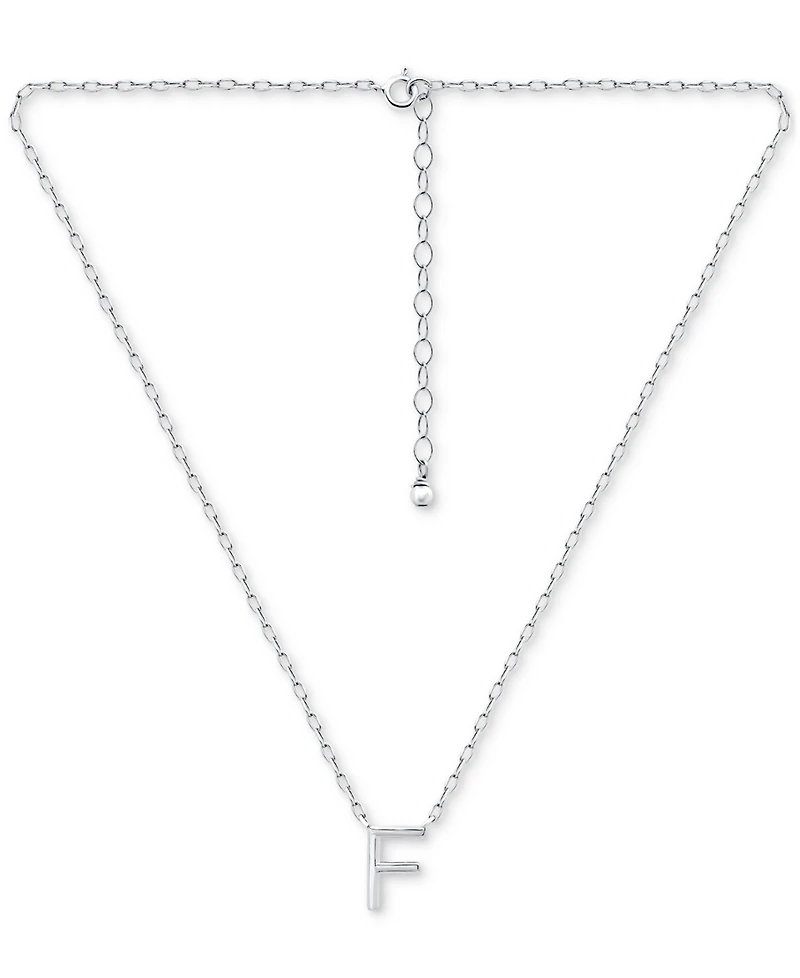 Giani Bernini Initial F Pendant Necklace in Sterling Silver, 16" + 2" extender, Created for Macy's