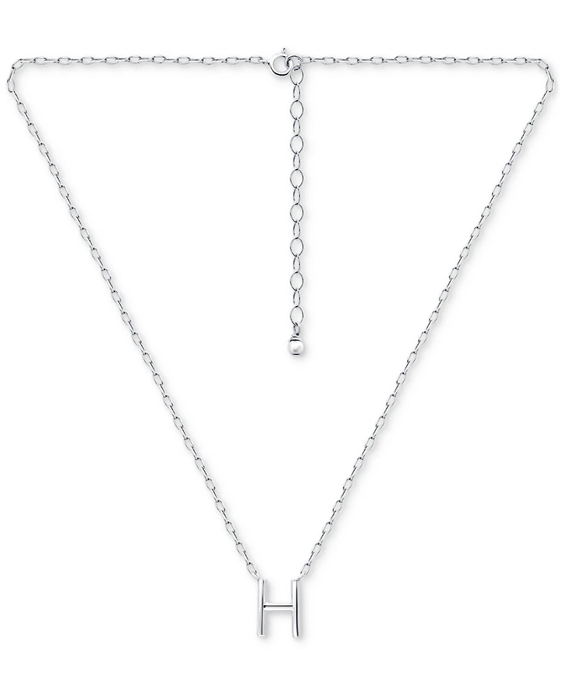 Giani Bernini Initial H Pendant Necklace in Sterling Silver, 16" + 2" extender, Created for Macy's