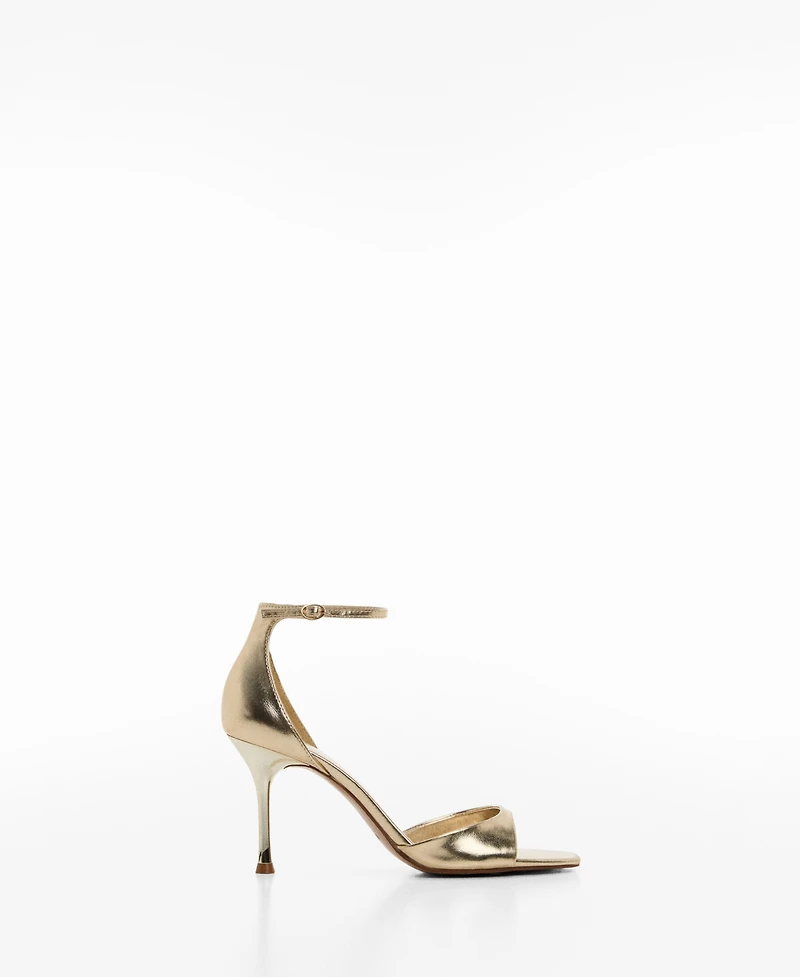 Mango Women's Metallic-Effect Heeled Sandals