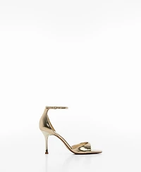 Mango Women's Metallic-Effect Heeled Sandals