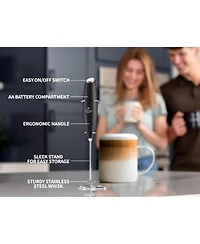 Zulay Kitchen Duracell Powered Milk Frother Og with Stand