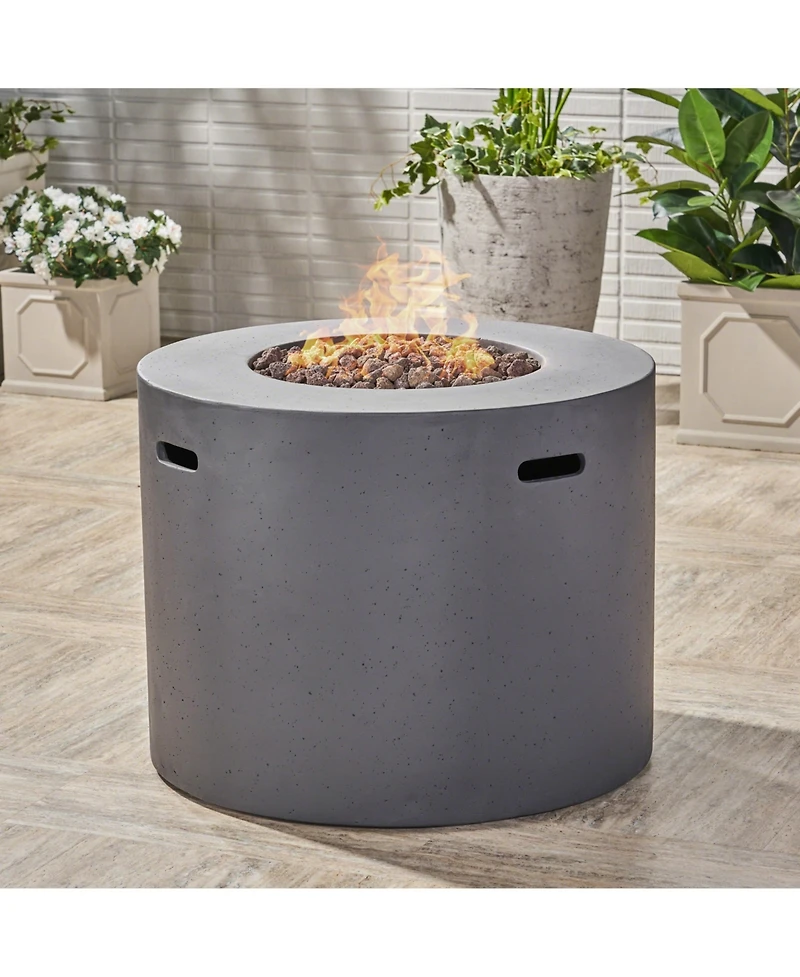 Simplie Fun Cozy Outdoor Warmth Dark Grey Concrete Fire Table with Propane Tank Space