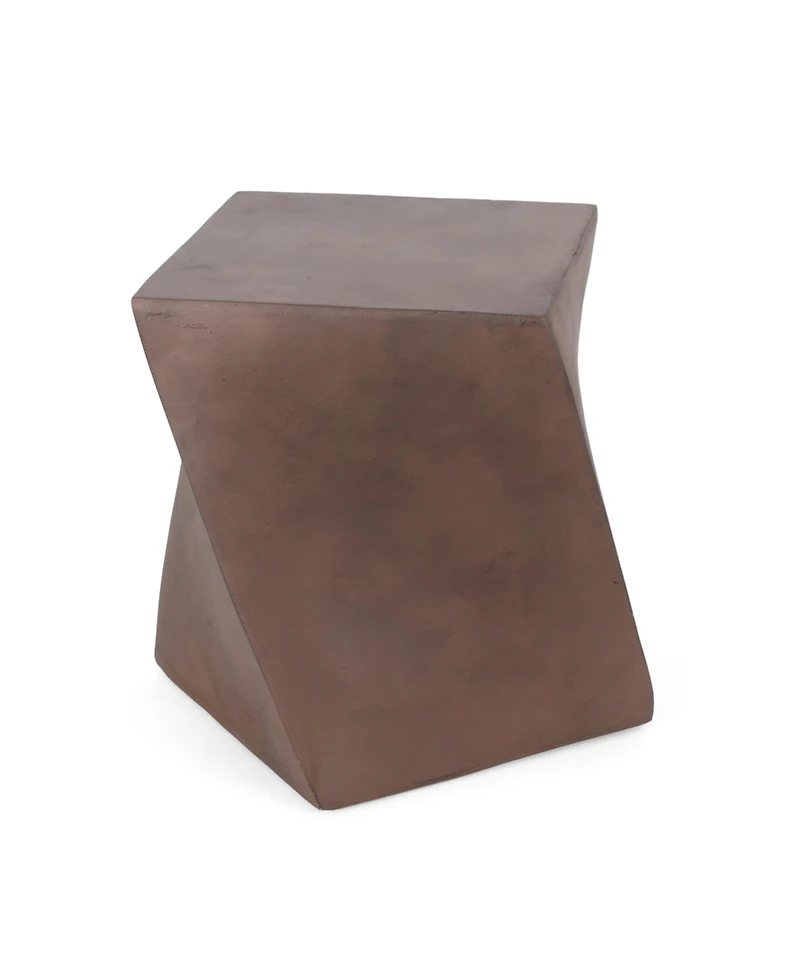 Streamdale Live Edge Concrete Side Table with Abstract Twist