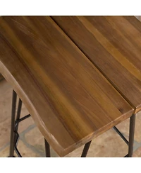 Simplie Fun Denali Outdoor Acacia Wood Patio Bar Stool Set of 1