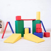 ECR4Kids SoftZone Soft Builder Blocks, Assorted, 16-Piece