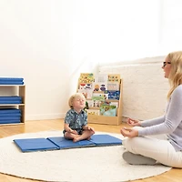 RestZone ECR4Kids Everyday Folding Rest Mat, 3-Section, 1in, Blue/Grey, 5-Pack