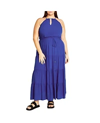 City Chic Plus Stacey Halter Neck Maxi Dress