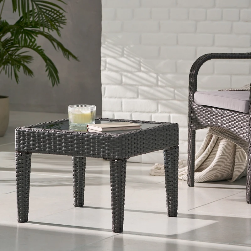 Streamdale Furniture Woven Outdoor Accent Table, Weather-Resistant