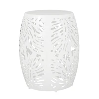 Modern Palm Leaf Side Table with Durable Iron Frame