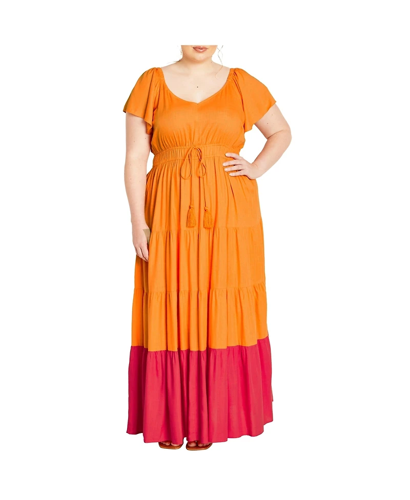 City Chic Plus Colour Pop Dress