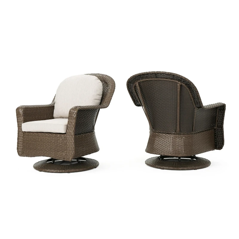 Streamdale Premium Rattan Swivel Club Chair Set for Outdoor Relaxation and Views