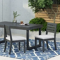 Streamdale Acacia Wood Slat-Back Dining Chair with Washable Cushions