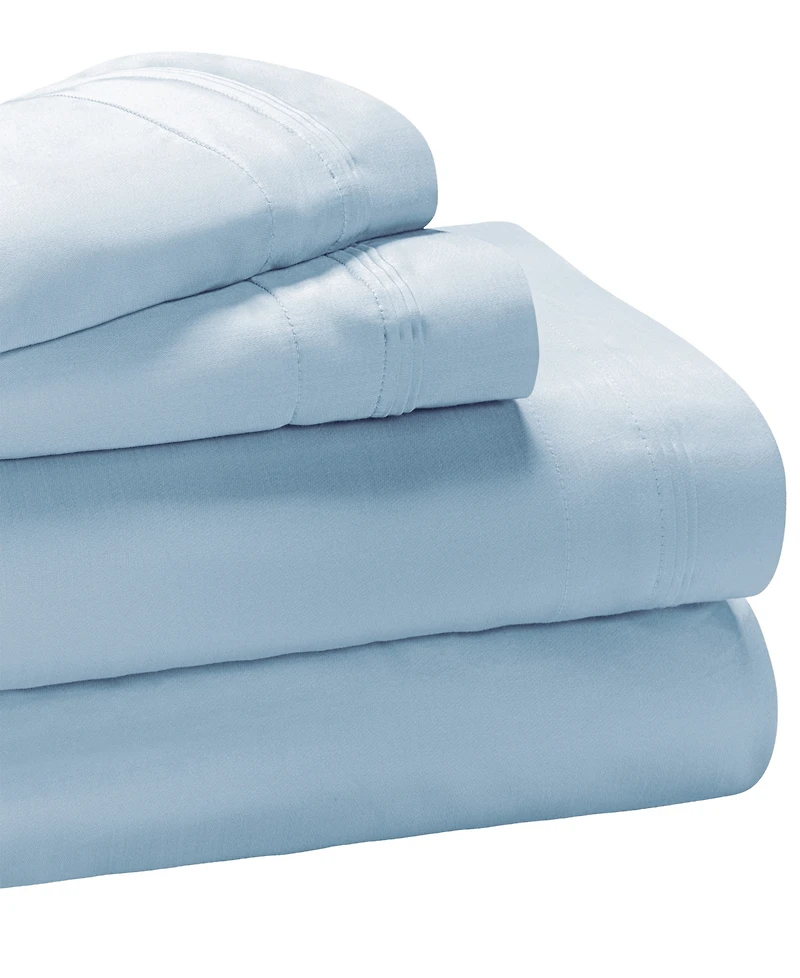 Superior 650-tc Egyptian Cotton Solid Deep Pocket Sheet Set, Olympic Queen