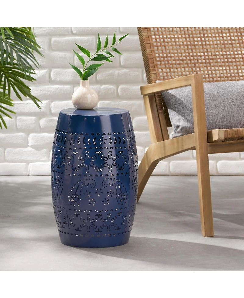 Streamdale Lace-Cut Barrel Side Table Stylish, Durable, Versatile