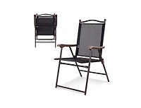 Slickblue Set of 2 Patio Folding Sling Back Camping Deck Chairs