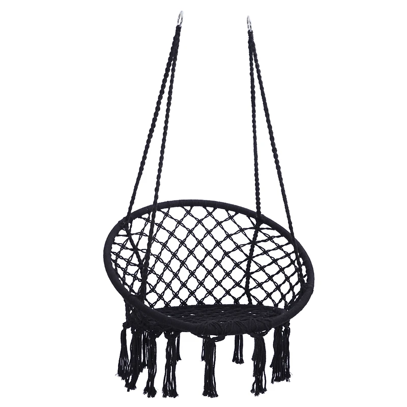 Simplie Fun Swing, Macrame Swing, Max 330 Lbs Hanging Cotton Rope Hammock Swing Chair