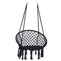 Simplie Fun Swing, Macrame Swing, Max 330 Lbs Hanging Cotton Rope Hammock Swing Chair