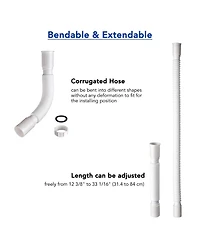 Yescom Wash Basin Drain Hose Kit Extendable Drainpipe Shampoo Bowl Accessory for Salon