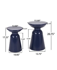 Streamdale Modern Pedestal Side Table Set Sophisticated Flair, Chic Minimalism