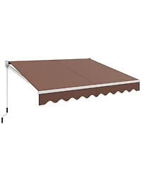 Slickblue 8 x 6.6 Feet Patio Retractable Awning with Manual Crank Handle