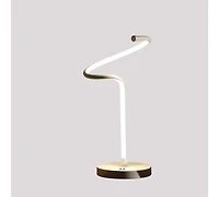 Streamdale 19-Inch Led Matte White Curvilinear S-Curve Spiral Tube Led Table Lamp
