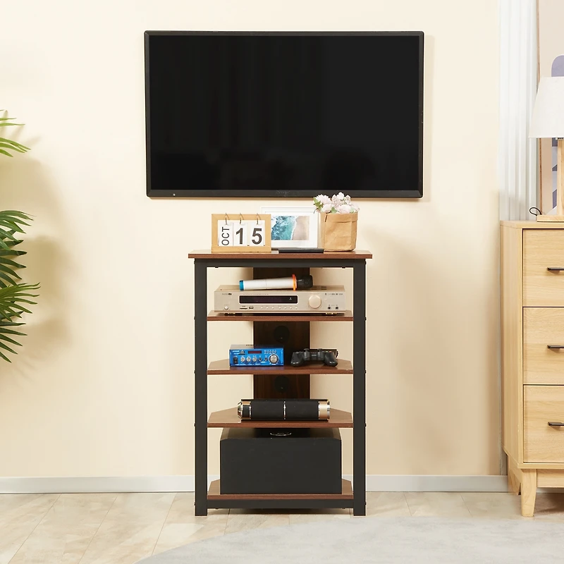 Homcom Small Corner Tv Sd Shelf for Up to 29", Space Saving Design