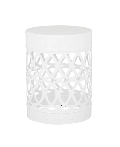 Modern Geometric Iron Cut Side Table Chic, Durable, Assembly-Free