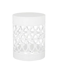 Modern Geometric Iron Cut Side Table Chic, Durable, Assembly-Free