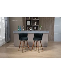 Streamdale Modern Counter Bar Stools Set of 2 with Solid Wood Base