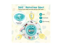 Slickblue Boys Baby Activity Center Height Adjustable Baby Bouncing Saucer with Interactive Toys-Blue